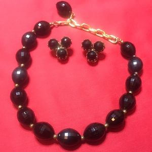 Vintage black choker & Earrings